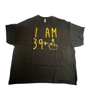 Funny 40th Birthday T Shirt Women 3XL I'm 39 + 1 Middle Finger Short Sleeve